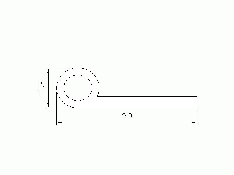 Perfil de Silicona P847A - formato tipo Nota musical - forma irregular