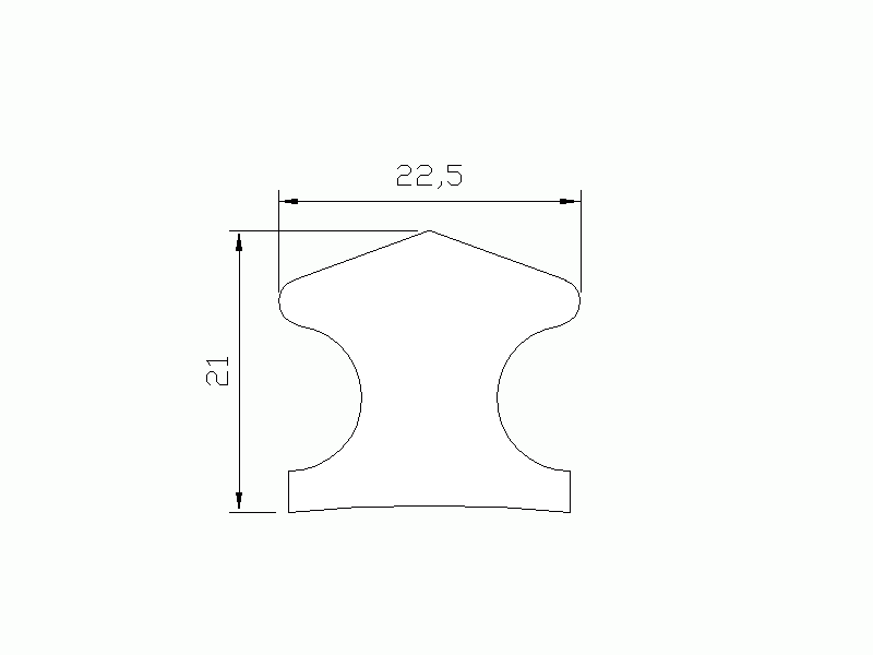 Perfil de Silicona P848B - formato tipo Lampara - forma irregular