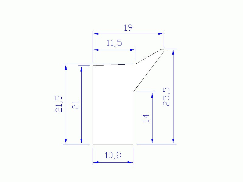 Perfil de Silicona P855D - formato tipo Labiado - forma irregular