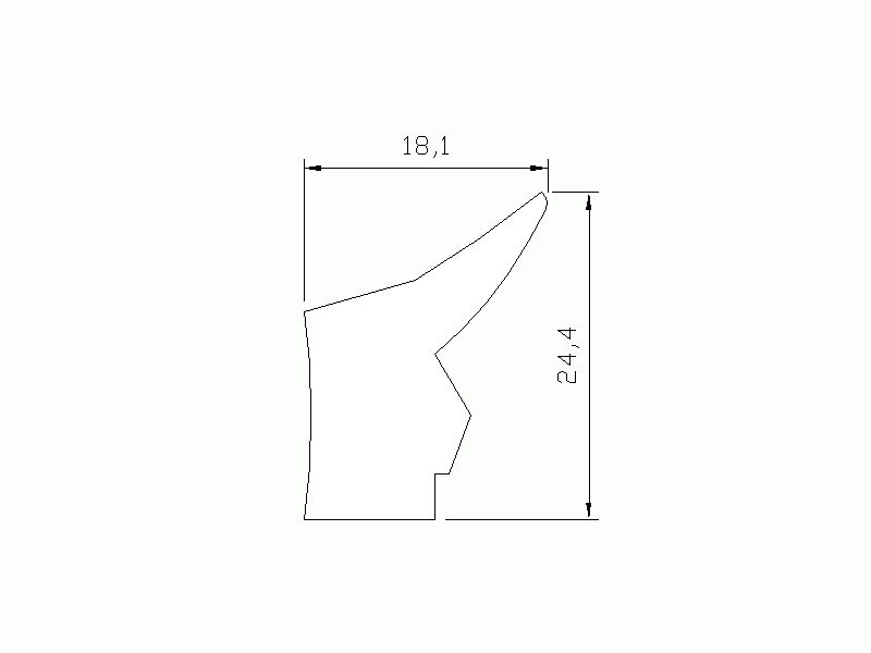 Perfil de Silicona P855E - formato tipo Labiado - forma irregular