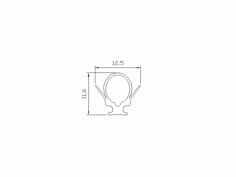 Perfil de Silicona P872AA - formato tipo Lampara - forma irregular