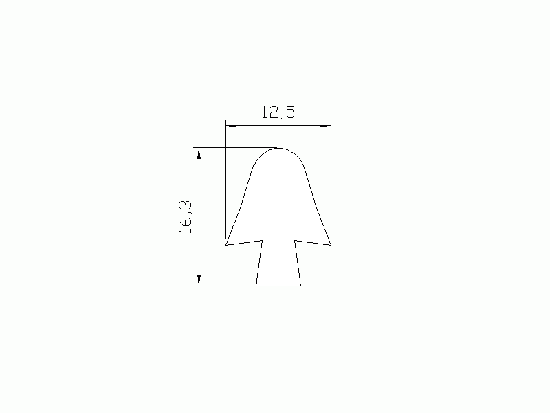 Perfil de Silicona P872AJ - formato tipo T - forma irregular