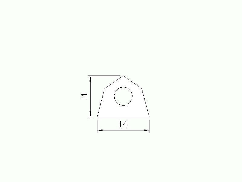 Perfil de Silicona P872D - formato tipo D - forma irregular