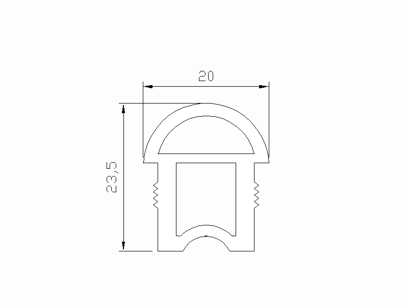 Perfil de Silicona P872H - formato tipo D - forma irregular