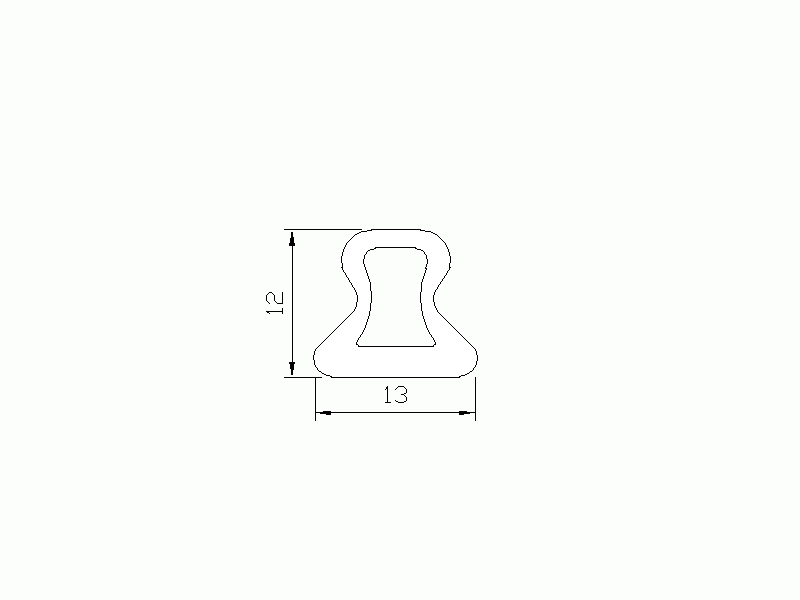 Perfil de Silicona P872J - formato tipo D - forma irregular