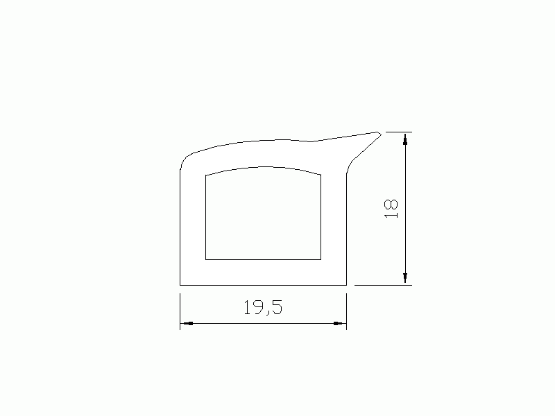 Perfil de Silicona P872K - formato tipo D - forma irregular