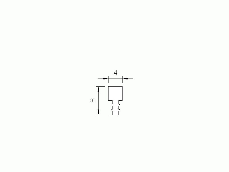 Perfil de Silicona P872U - formato tipo T - forma irregular