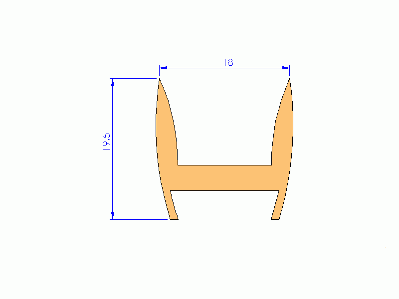 Perfil de Silicona P90155G - formato tipo Lampara - forma irregular