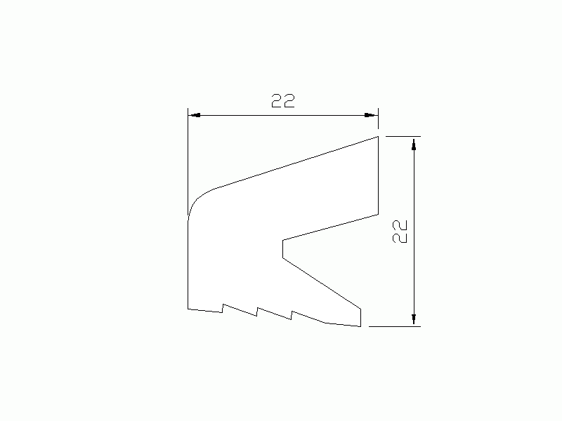 Perfil de Silicona P90169D - formato tipo Labiado - forma irregular