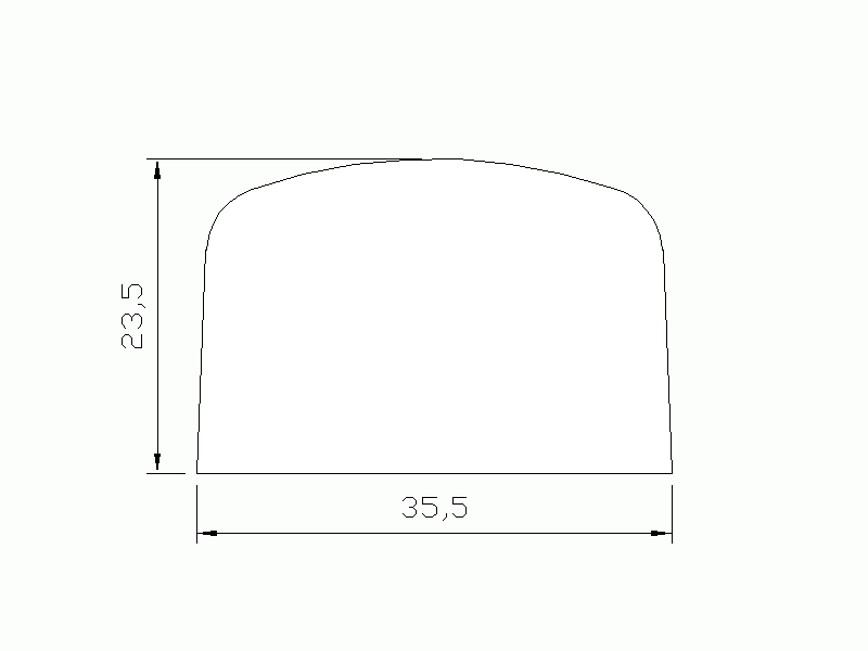 Perfil de Silicona P902J - formato tipo D - forma irregular