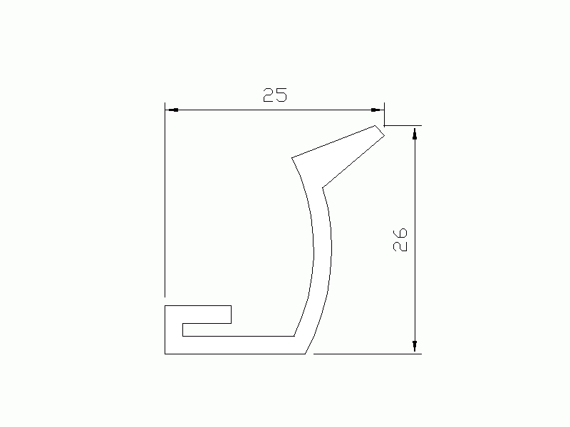 Perfil de Silicona P902M - formato tipo Labiado - forma irregular