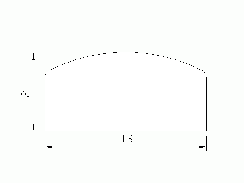 Perfil de Silicona P90313L - formato tipo D - forma irregular