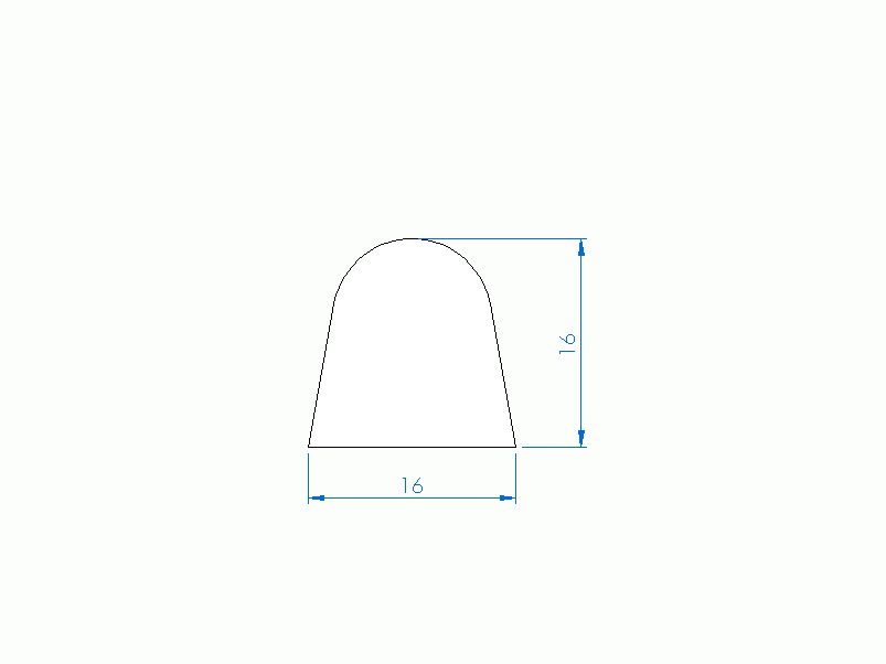 Perfil de Silicona P90313V - formato tipo D - forma irregular