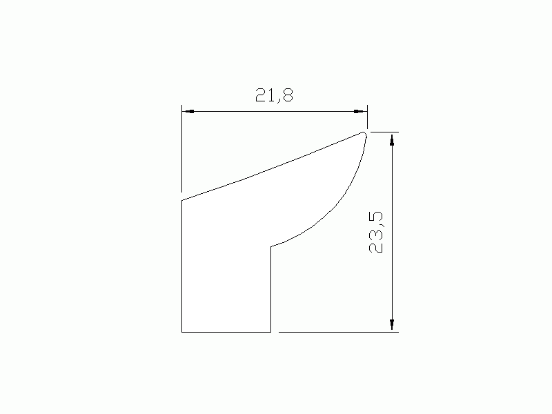 Perfil de Silicona P914-132 - formato tipo Labiado - forma irregular