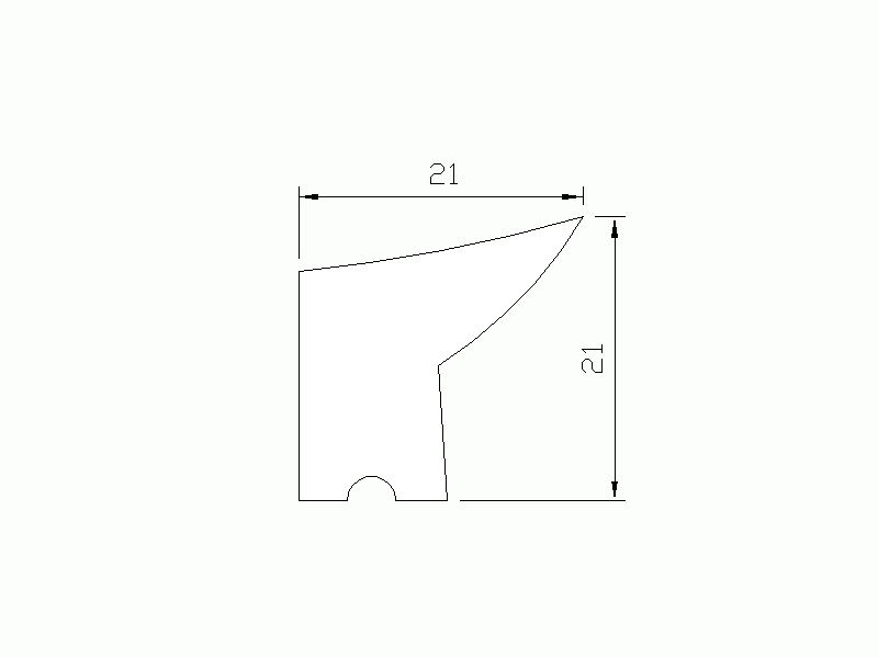 Perfil de Silicona P914-298 - formato tipo Labiado - forma irregular