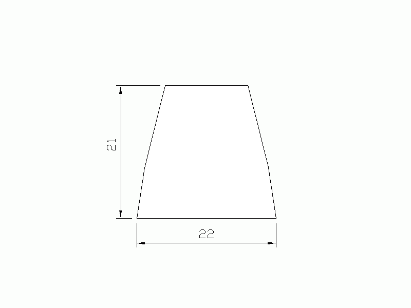 Perfil de Silicona P914M - formato tipo Trapecio - forma irregular