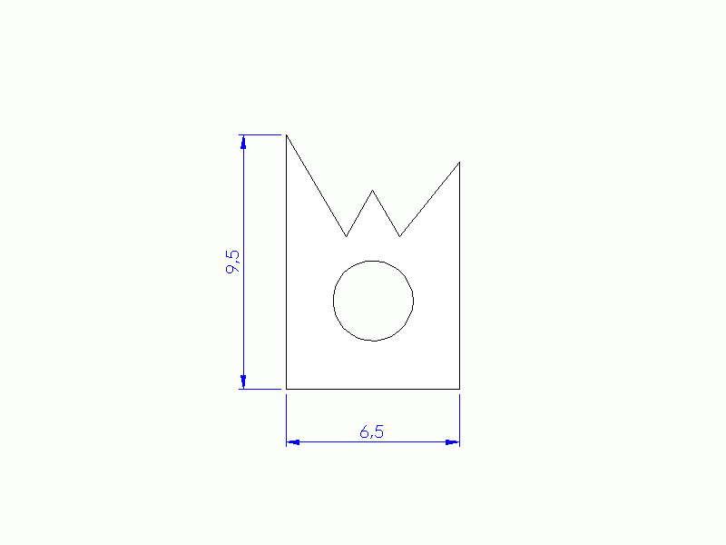 Perfil de Silicona P91565G - formato tipo Cuernos - forma irregular