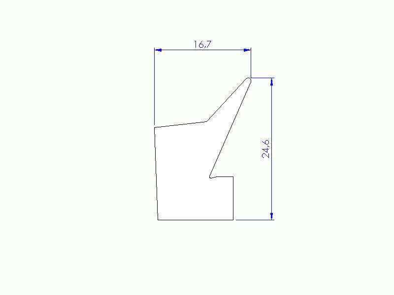 Perfil de Silicona P91565H - formato tipo Labiado - forma irregular