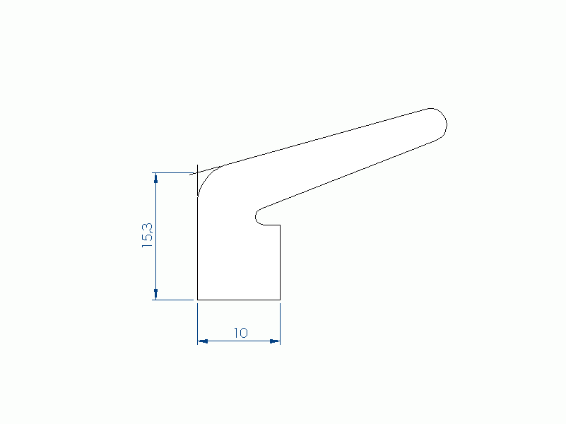 Perfil de Silicona P91565QA - formato tipo Labiado - forma irregular