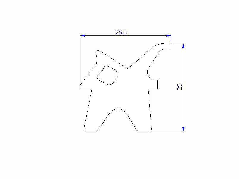 Perfil de Silicona P91565W - formato tipo Labiado - forma irregular