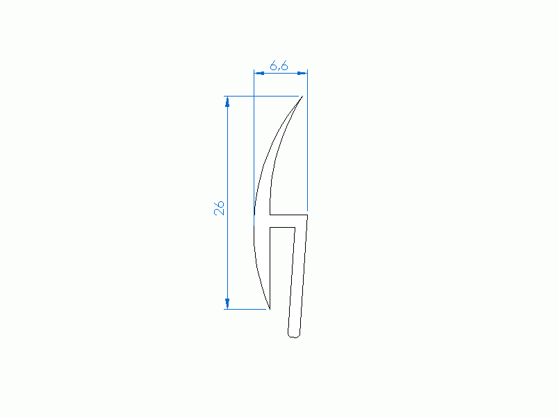 Perfil de Silicona P918 - formato tipo h - forma irregular