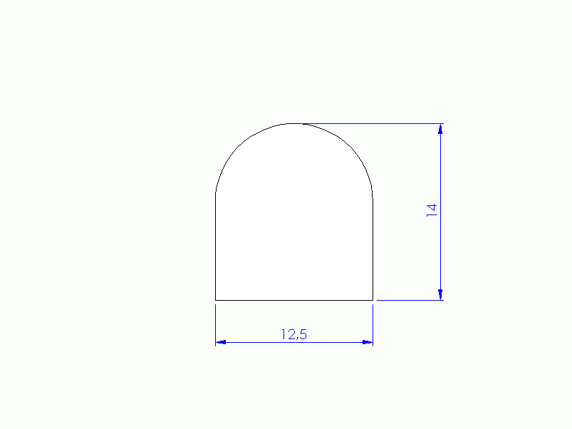 Perfil de Silicona P91946 - formato tipo D - forma irregular