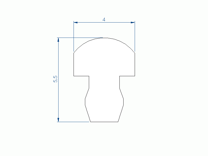 Perfil de Silicona P91946IB - formato tipo Lampara - forma irregular