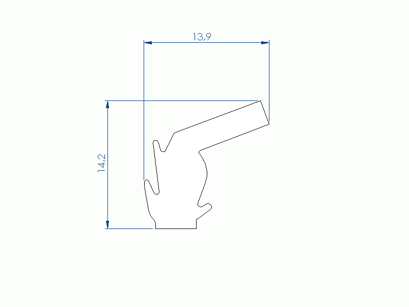 Perfil de Silicona P91980F - formato tipo Labiado - forma irregular