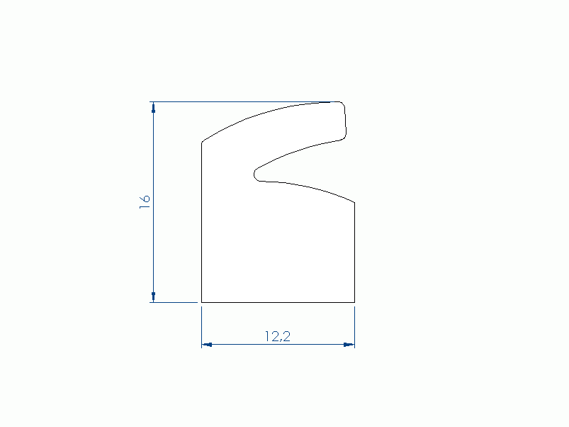 Perfil de Silicona P91980H - formato tipo Labiado - forma irregular
