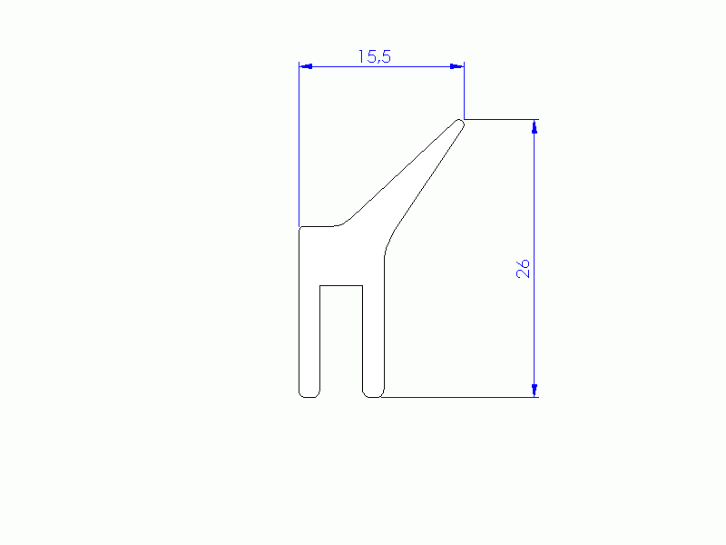 Perfil de Silicona P92022D - formato tipo Labiado - forma irregular