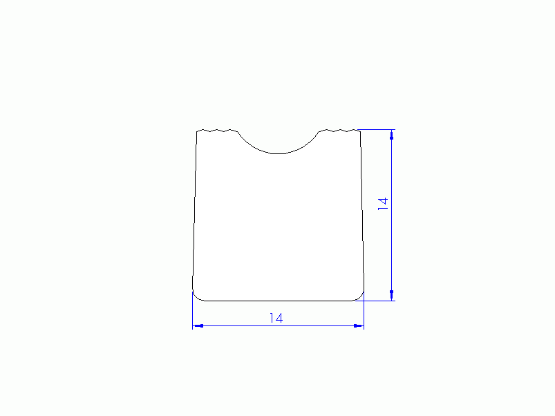 Perfil de Silicona P92022J - formato tipo Trapecio - forma irregular
