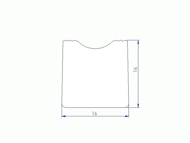 Perfil de Silicona P92022N - formato tipo Trapecio - forma irregular