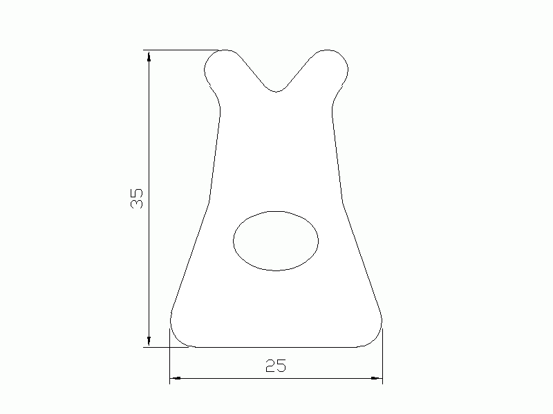 Perfil de Silicona P92102 - formato tipo D - forma irregular
