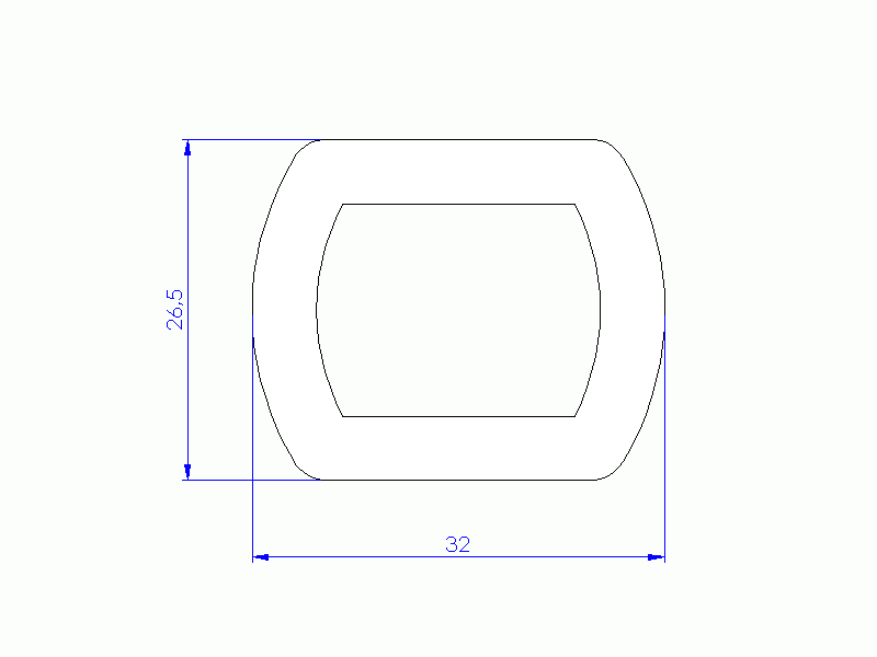 Perfil de Silicona P92312A - formato tipo Trapecio - forma irregular