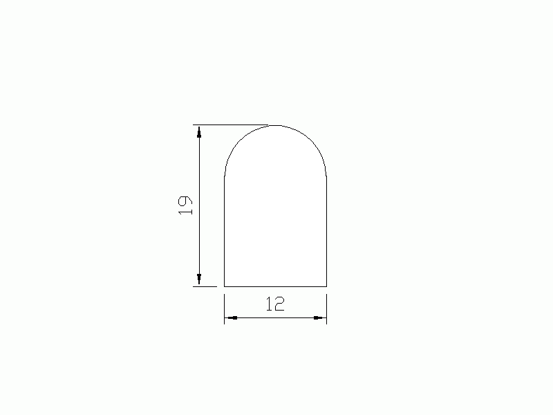 Perfil de Silicona P924C - formato tipo D - forma irregular