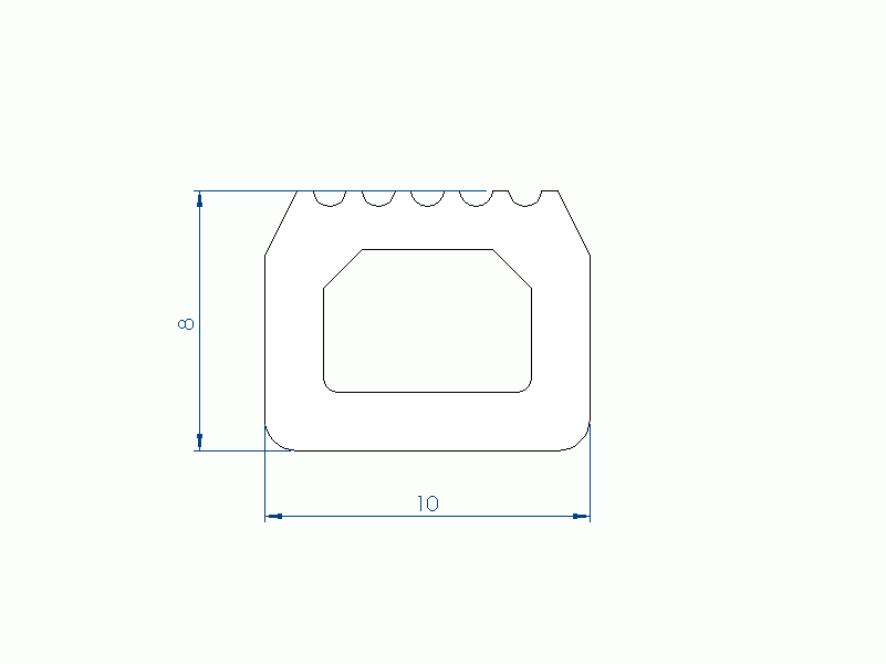 Perfil de Silicona P92595 - formato tipo D - forma irregular