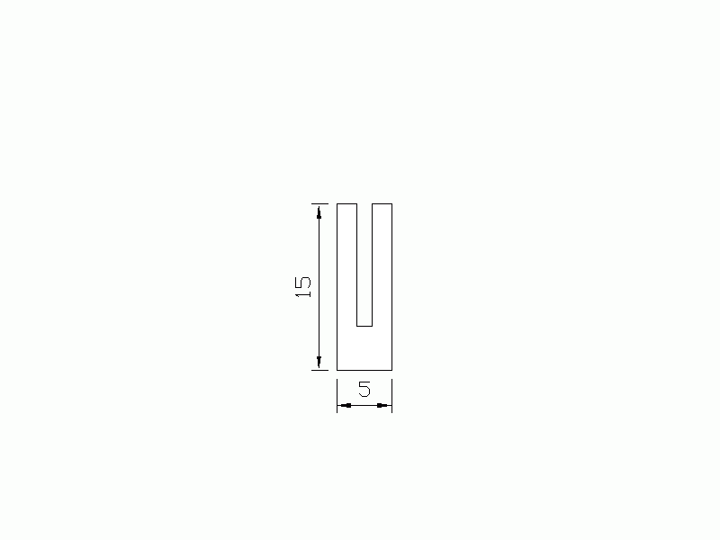 Perfil de Silicona P926E - formato tipo U - forma irregular