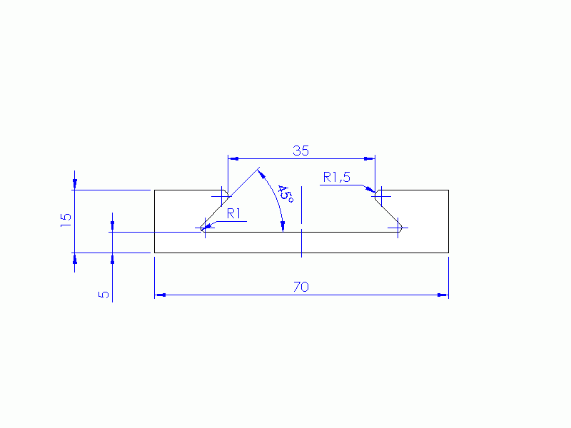 Perfil de Silicona P92758A - formato tipo U - forma irregular