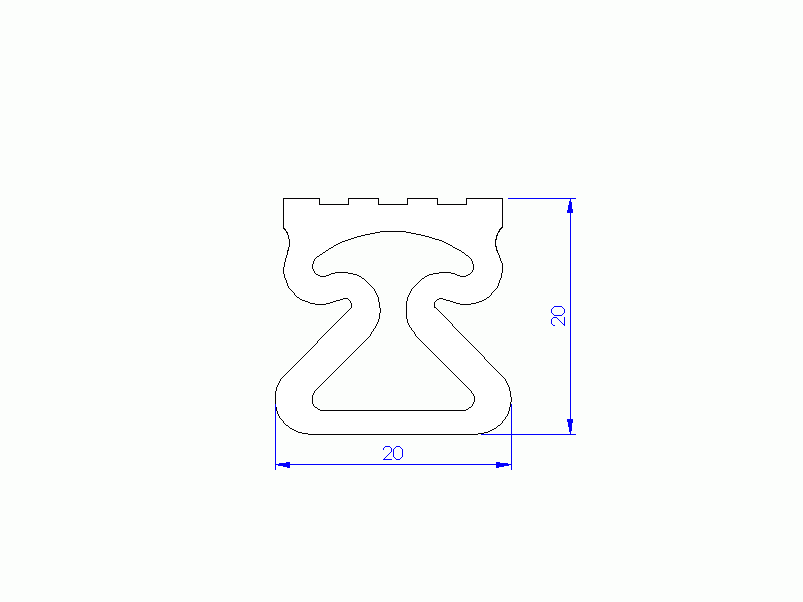 Perfil de Silicona P92979A - formato tipo Trapecio - forma irregular