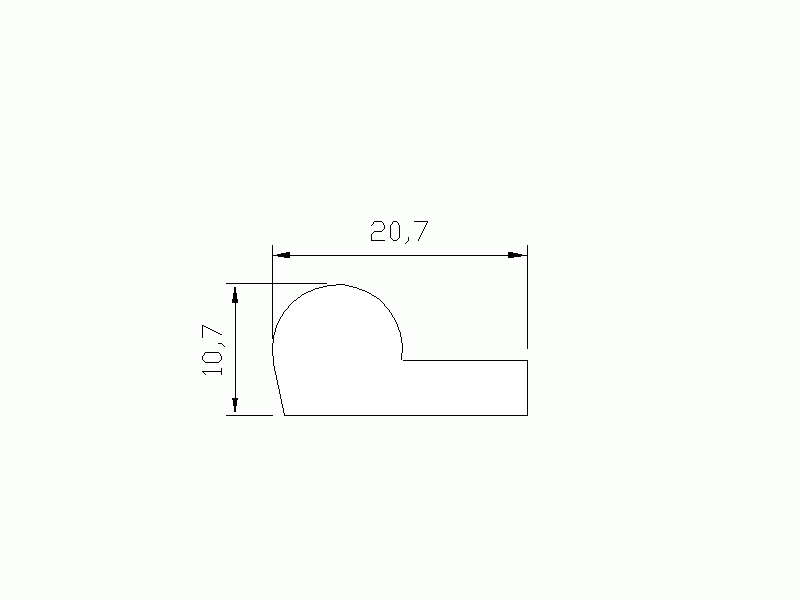 Perfil de Silicona P92A - formato tipo Nota musical - forma irregular