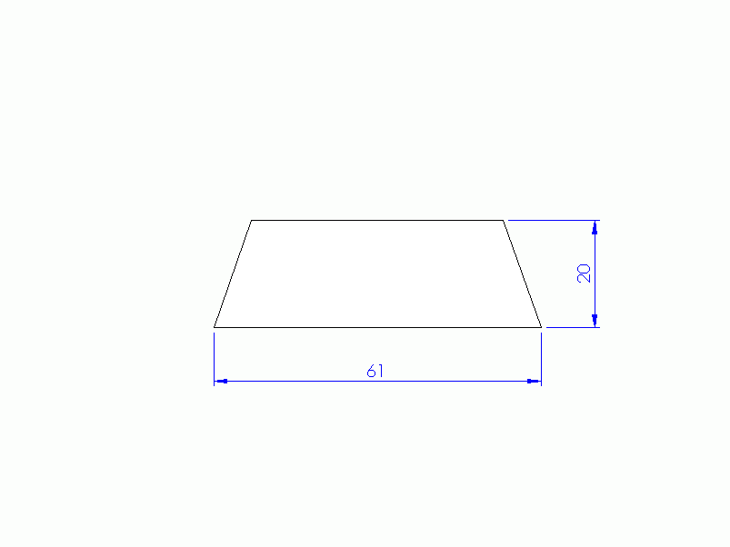 Perfil de Silicona P93097 - formato tipo Trapecio - forma irregular