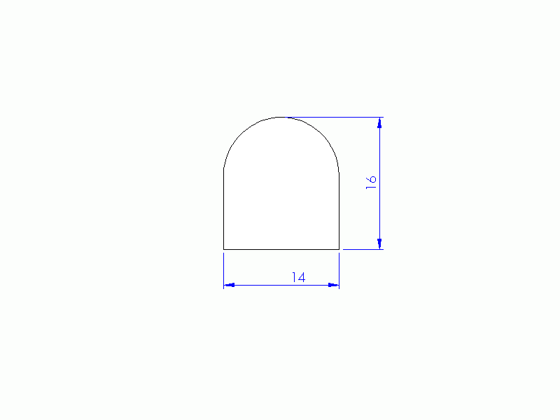 Perfil de Silicona P93122B - formato tipo D - forma irregular