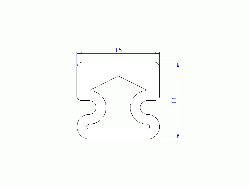 Perfil de Silicona P932K - formato tipo D - forma irregular