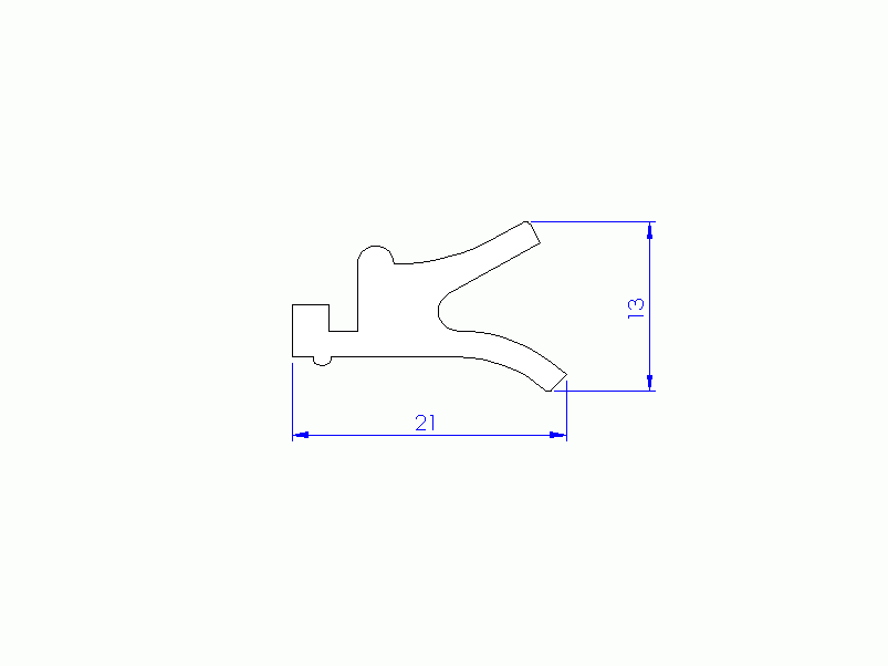 Perfil de Silicona P93409L - formato tipo Labiado - forma irregular