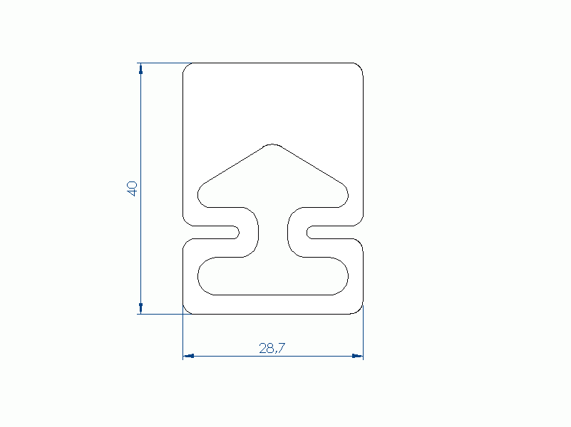 Perfil de Silicona P93508AZ - formato tipo D - forma irregular