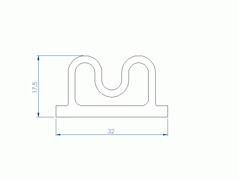 Perfil de Silicona P93508BO - formato tipo Lampara - forma irregular