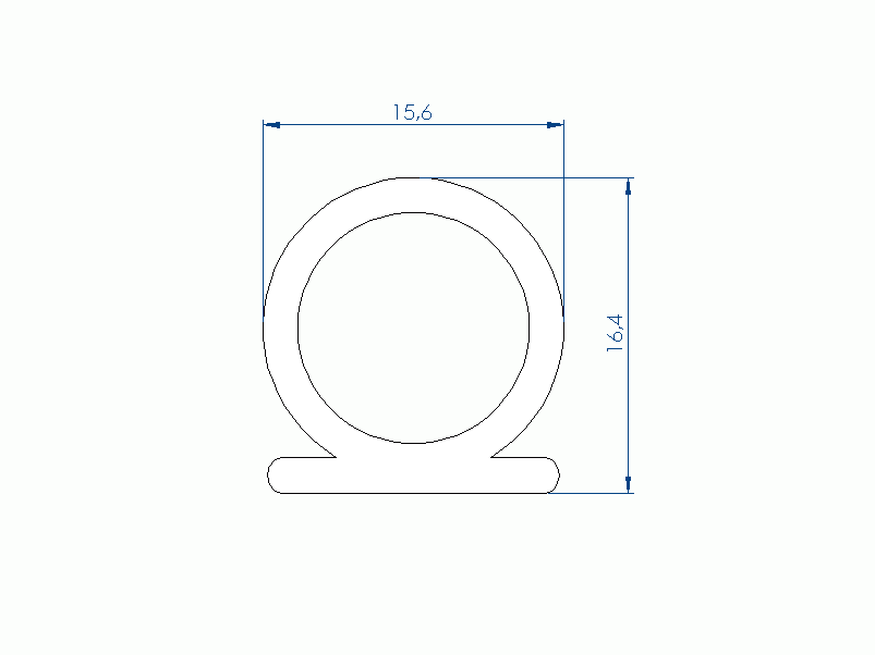 Perfil de Silicona P93508EG - formato tipo Lampara - forma irregular