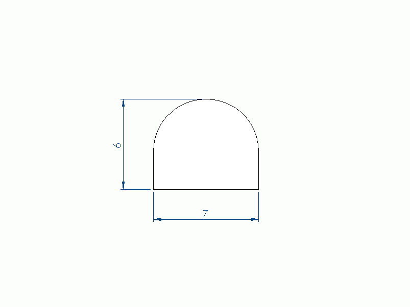 Perfil de Silicona P93537CZ - formato tipo D - forma irregular