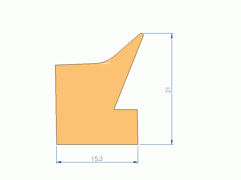 Perfil de Silicona P93539F - formato tipo Labiado - forma irregular