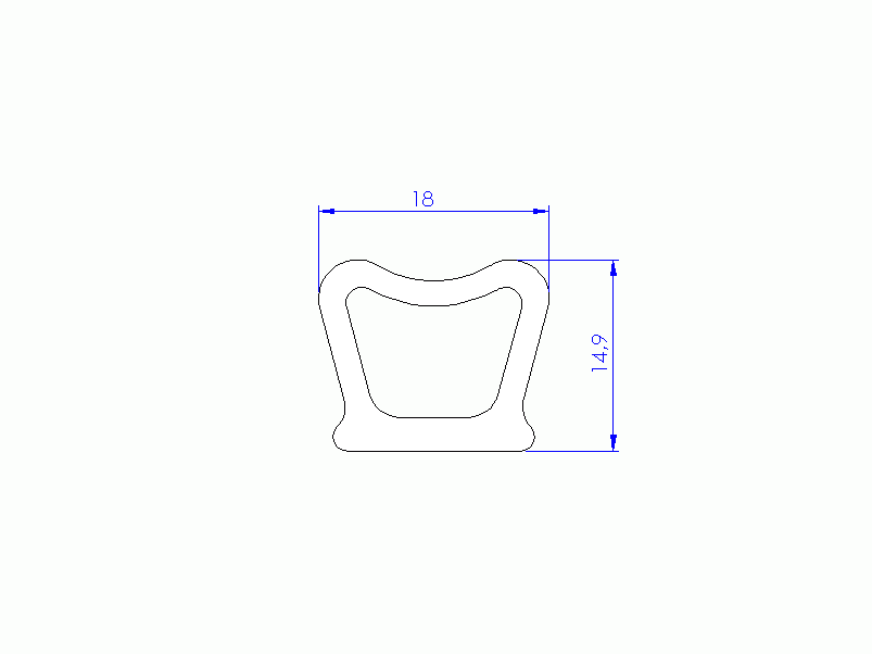 Perfil de Silicona P93592 - formato tipo D - forma irregular
